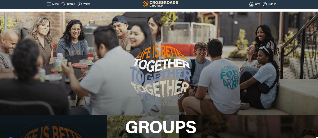 Crossroads website main page
